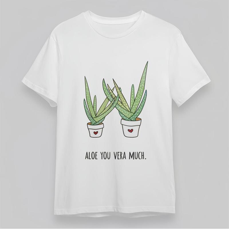 Men'S Round Neck T Shirt Aloe  - Aloe Vera Pot avaliação e preço