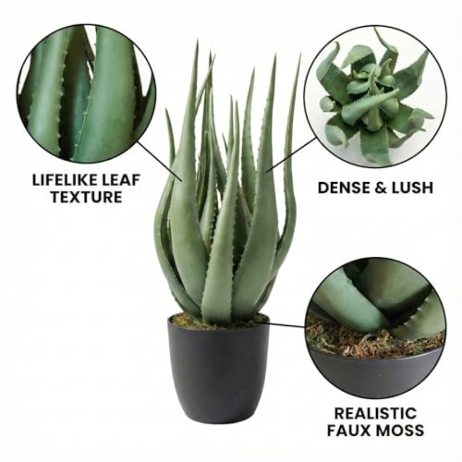 Large Potted Artificial Aloe V - Aloe Vera Pot avaliação e preço
