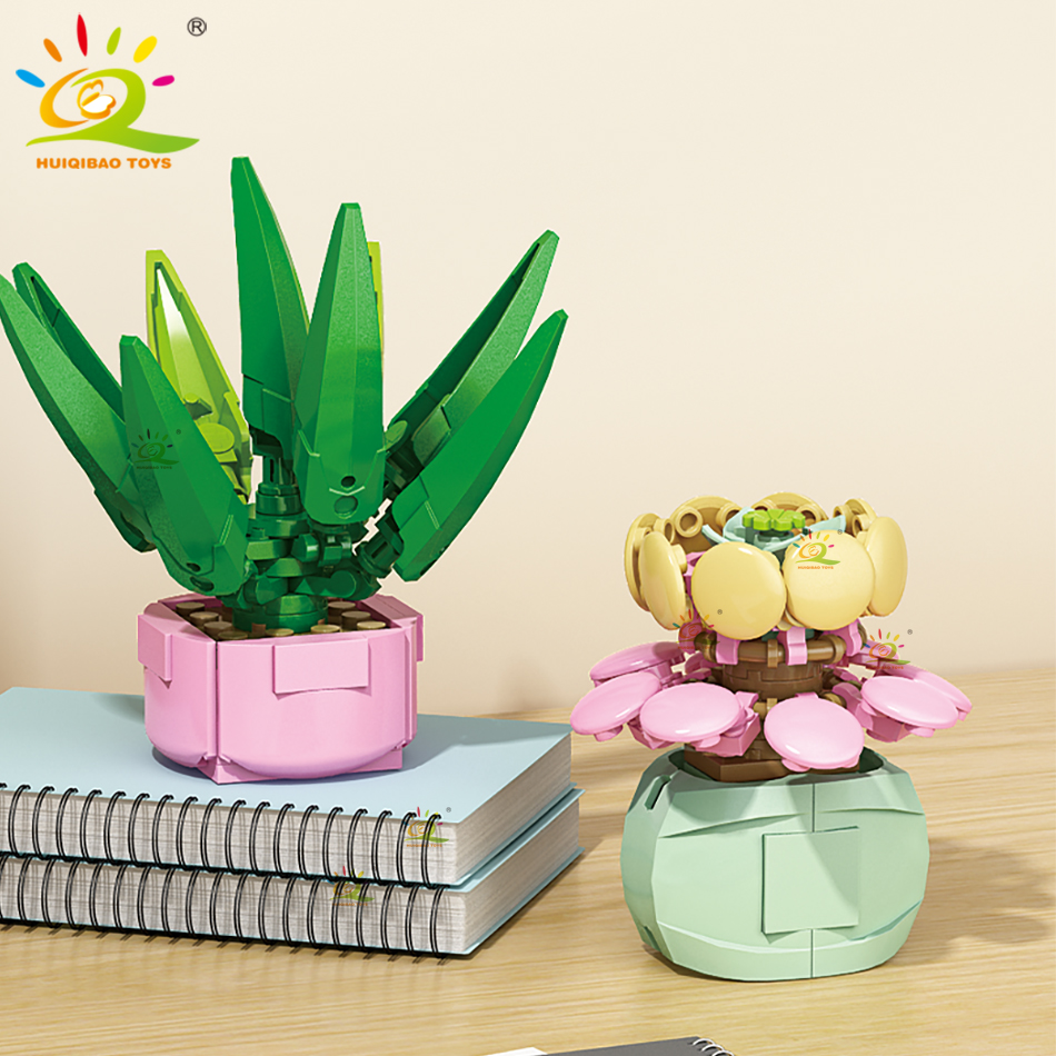 HUIQIBAO MOC Flower Succulent  - Echeveria Succulent avaliação e preço