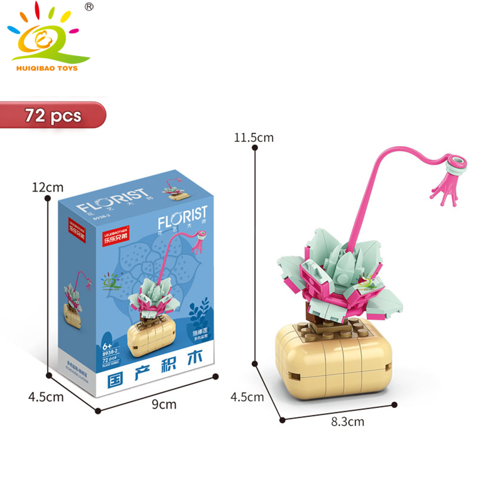 HUIQIBAO MOC Flower Succulent  - Echeveria Succulent avaliação e preço