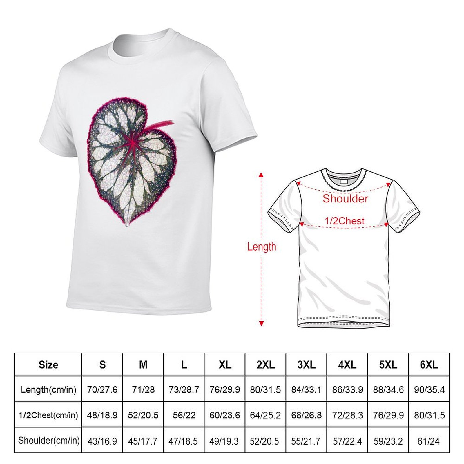 Begonia rex T-Shirt man graphi - Begonia Rex avaliação e preço