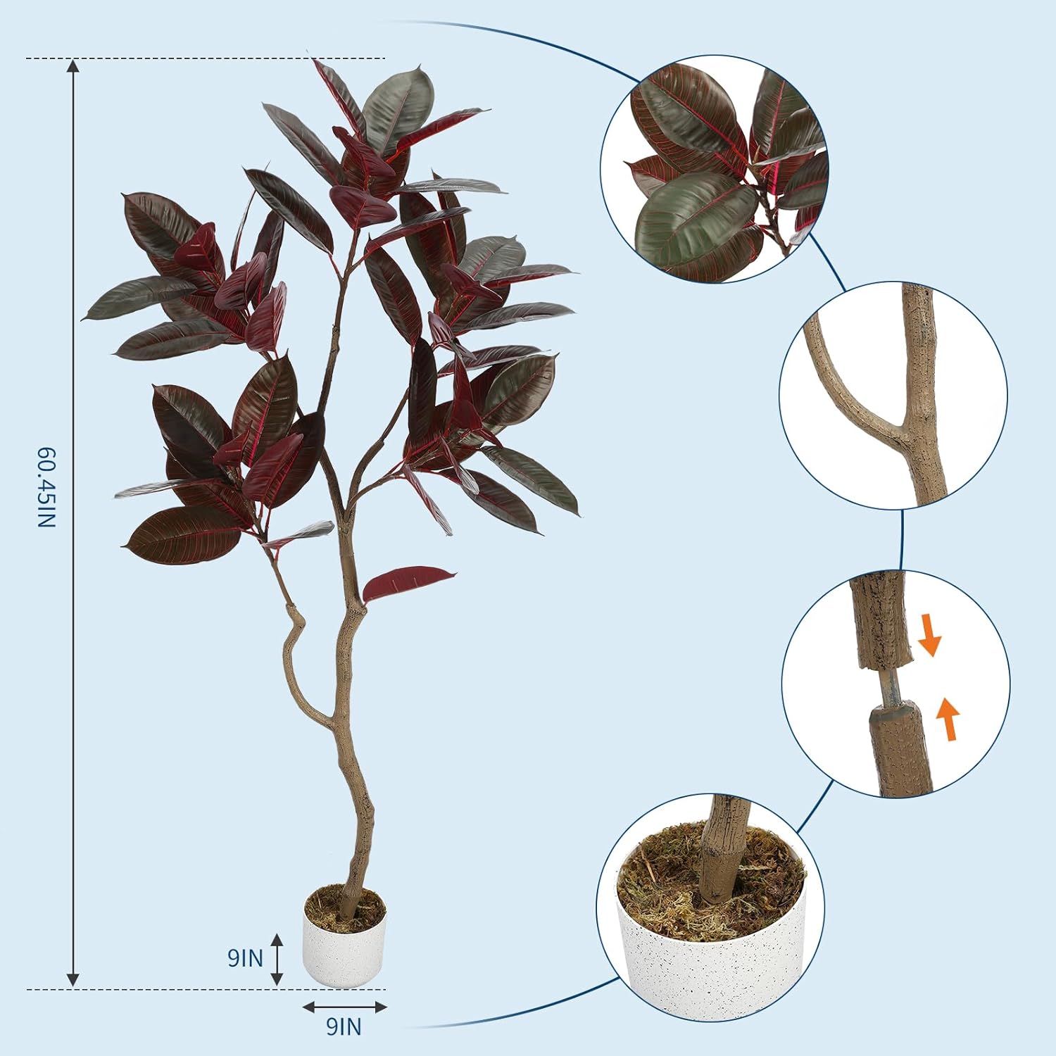 Artificial Fiddle Leaf Fig Tre - Ficus Lyrata Tree avaliação e preço