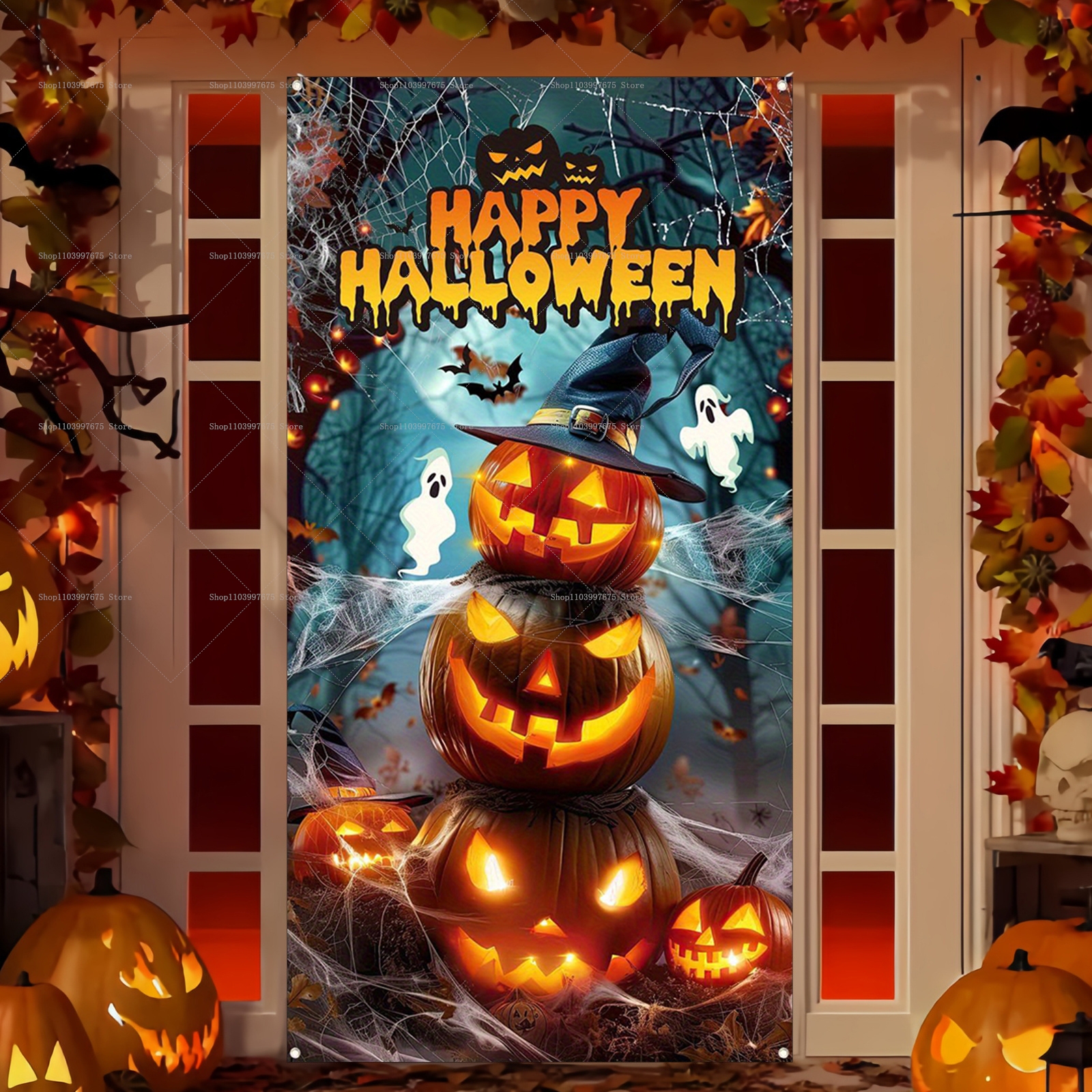 Happy Halloween Door Banner Ev - Spider Plant Hanging avaliação e preço