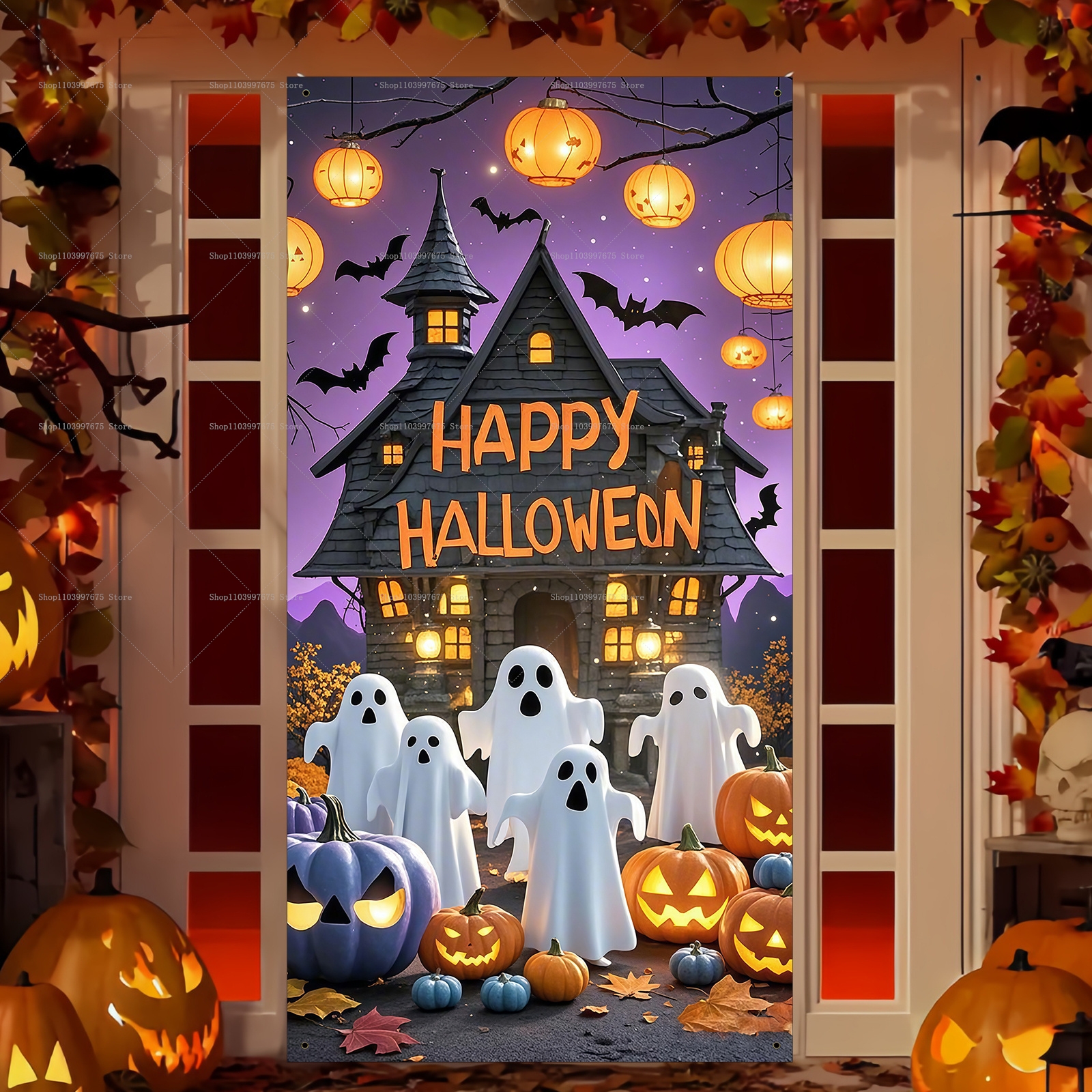Happy Halloween Door Banner Ev - Spider Plant Hanging avaliação e preço