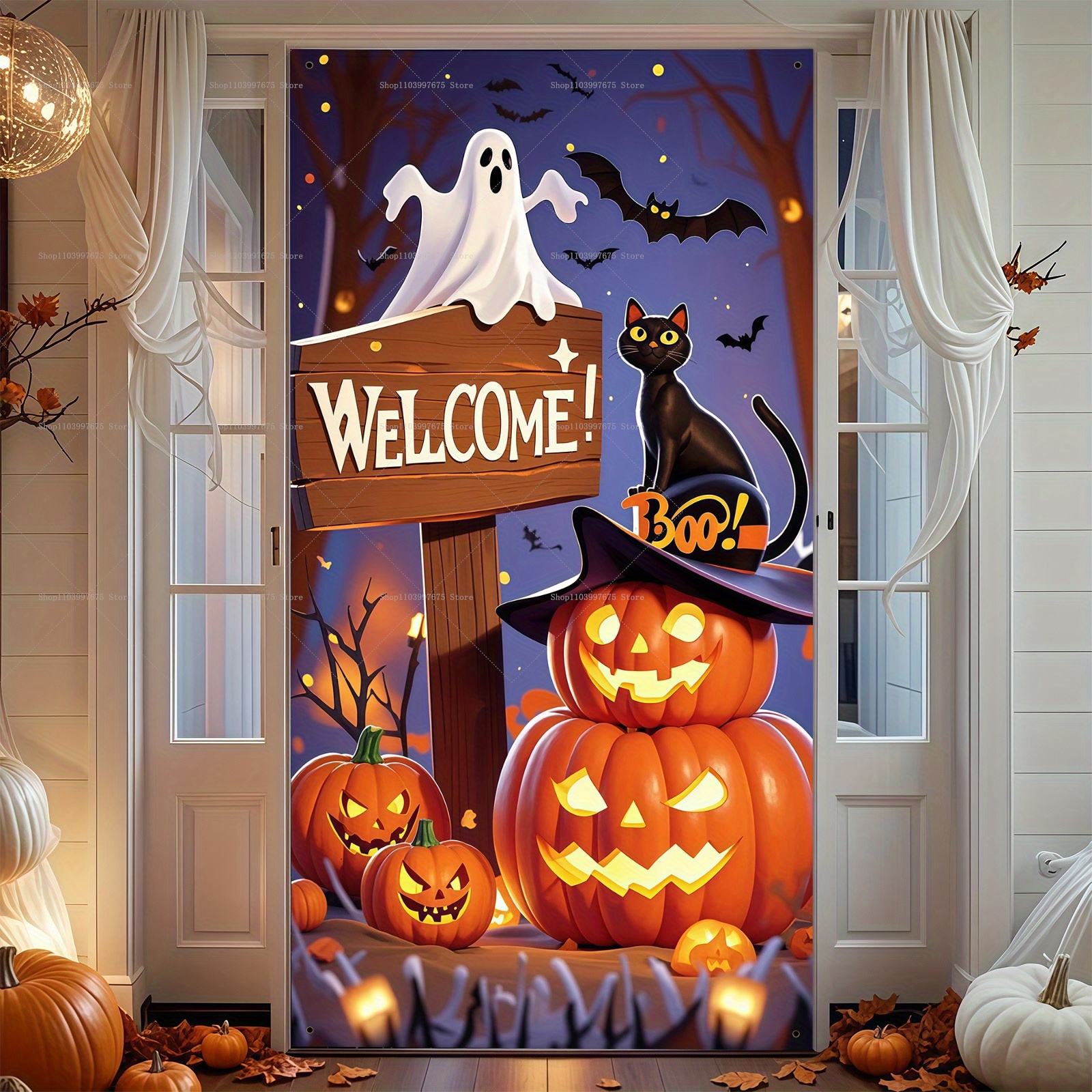 Happy Halloween Door Banner Ev - Spider Plant Hanging avaliação e preço