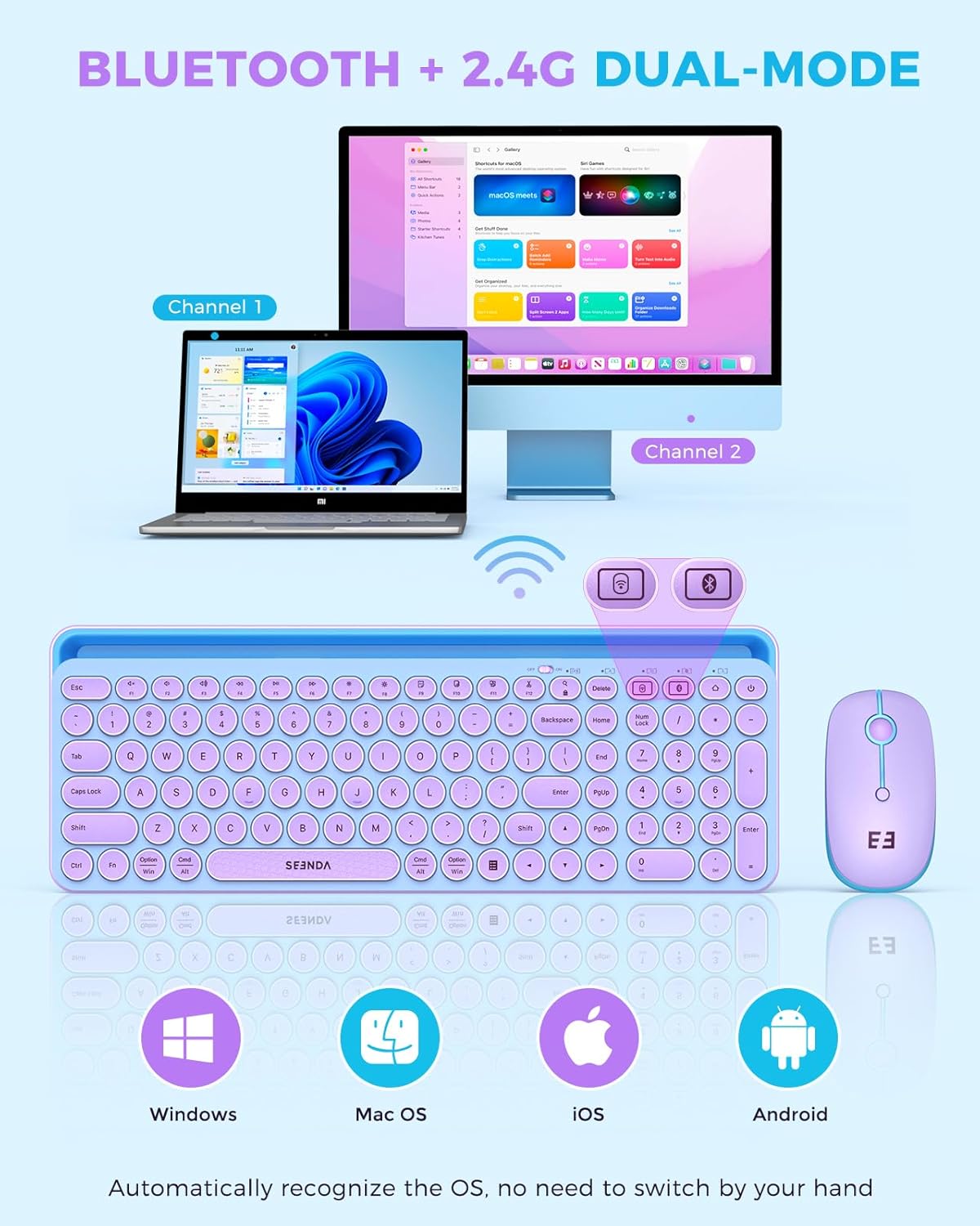 Wireless Keyboard and Mouse Co - Tradescantia Purple avaliação e preço