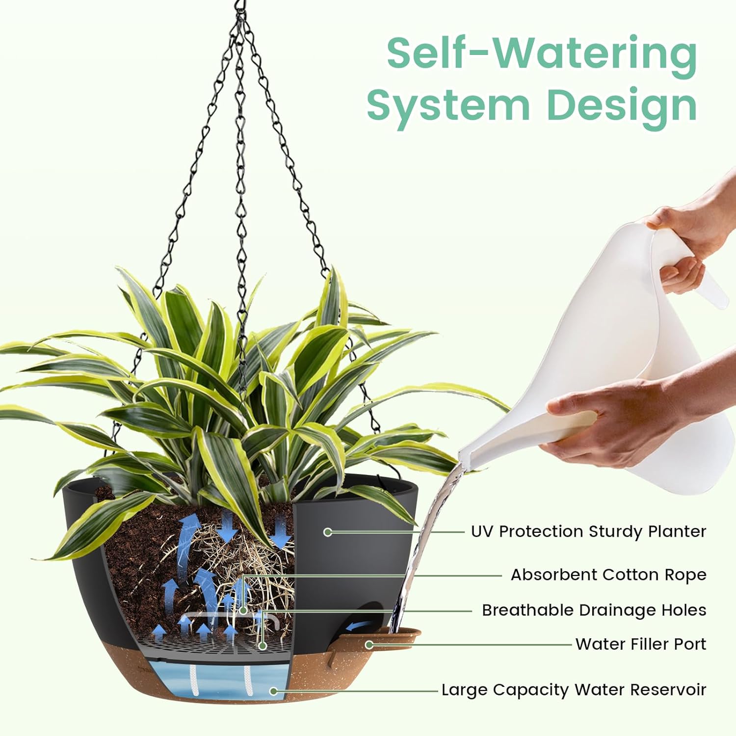 Self Watering Hanging Planters - Spider Plant Hanging avaliação e preço