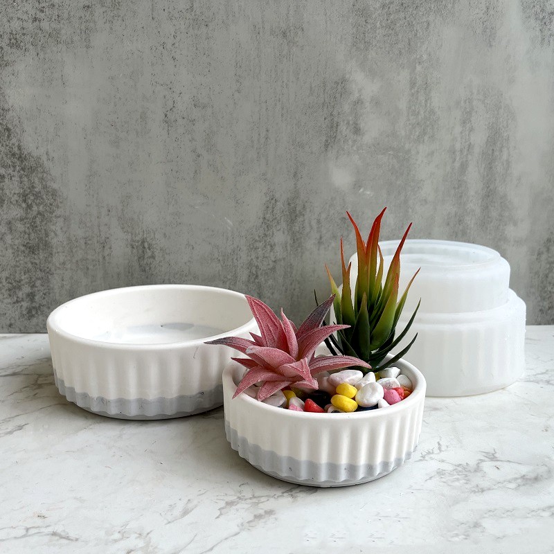 Stripe Flowerpot Silicone Mold - Echeveria Succulent avaliação e preço