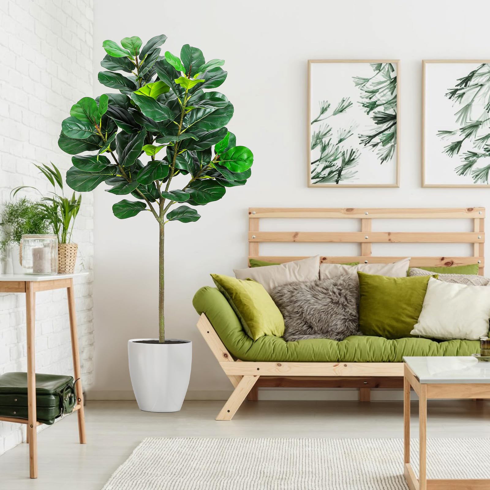 GlowSol 5.2 Ft Artificial Fidd - Ficus Lyrata Tree avaliação e preço