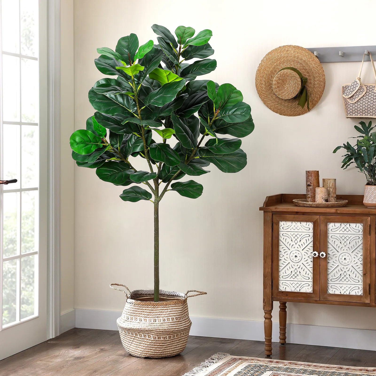 GlowSol 5.2 Ft Artificial Fidd - Ficus Lyrata Tree avaliação e preço