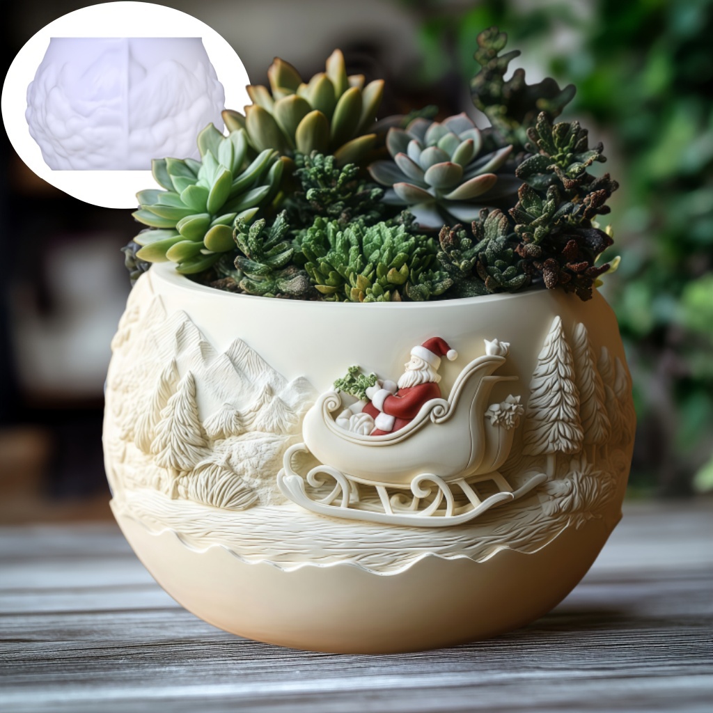 Cedar Sled Santa Claus Relief  - Echeveria Succulent avaliação e preço