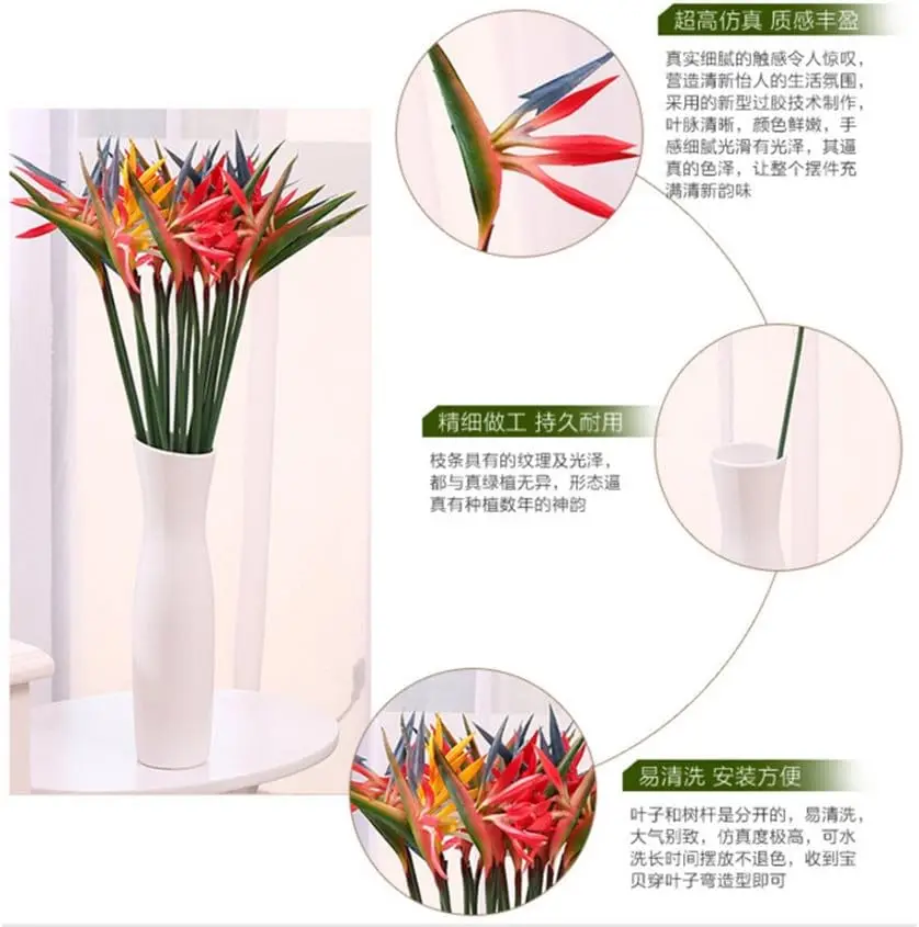 8PCS Artificial Flowers Streli - Bird Paradise Strelitzia avaliação e preço